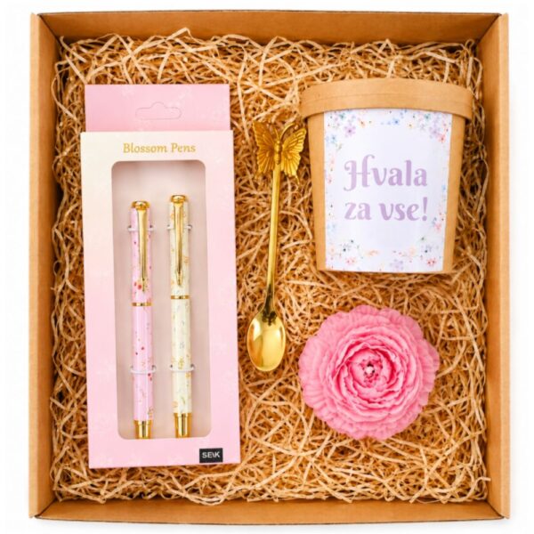 DARILNI PAKET s svečko in happy pens