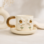 Espresso skodelica Cici, Tiny Flower - 24k zlato&ročno delo